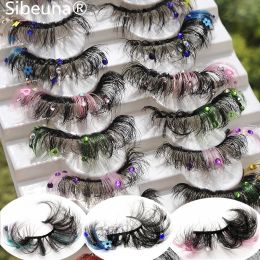 Eyelashes Wholesale Glitter Diamond Lashes Butterfly Faux Mink Lashes Natural False Eyelashes Dramatic Volume Red Blue Pink Sequins Lashes