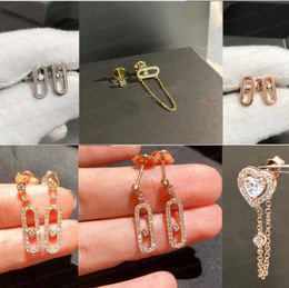 Messik series classics Circle Studs Earrings Single diamond sliding asymmetric earrings Earrings For Women Designer Jewellery Party Wedding luxury Mother's Day gift