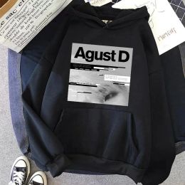 Sweatshirts 2022 Sale Korean Style KPOP Agust D Letter Print Hoodies Women Harajuku Spring Autumn Clothes Tracksuit Streetwear Unisex Top