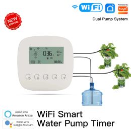 Control Smart Home Tuya WiFi Irrigator Watering Timer Charging Automatic Microdrip Irrigation System Dual Pumps Smart Life App Control