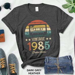 T-shirts Vintage 1985 Limited Edition Cassette Women T Shirt 39: e 39 år gammal födelsedag mode tshirt mor fru idé klassisk topp tee