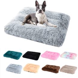 Pens Long Plush Dog Bed Square Dog Mat Pet Cushion Blanket Soft Fleece Cat Cushion Puppy Chihuahua Sofa Mat Pad For Small Large Dogs