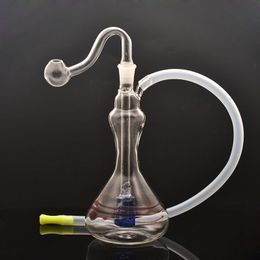 wholesale Dab Rig Bong 10mm Female Glass Oil Burner Bong Water Smoking Pipe Martix Birdcage Hookah with Male Glass Oil Burner Pipe and Silicone Tube