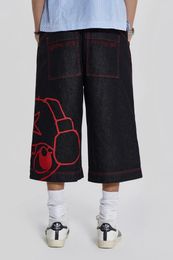Summer Gym Shorts Y2k Hip Hop Animation Embroidery Harajuku Fashion Casual Jeans High Streetwear Pants Basketball Short 240220