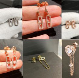 925 silver Messik classics Circle Studs Earrings Single diamond sliding asymmetric earrings Earrings For Women Designer Jewelry Party Wedding luxury Lovers gift