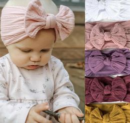 Baby Girls Headband Big Bow Tie Hair Band Kids Adjustable Head Wrap Bebe Turban Infant Hair Accessories Newborn Po Props9651320