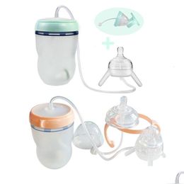 Baby Bottles Baby Bottles Feeding Bottle Long St Hands- Mtifunctional Kids Milk Cup Sile Sippy No A 220414 Drop Delivery Maternity Dhvp5