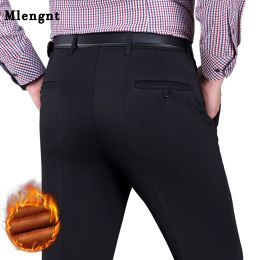 Pants Winter Plus Sizes 44 Business Fleece Warm Stretch Suit Pants Straight Formal Male Casual Trousers Classic Overalls Men Clothing