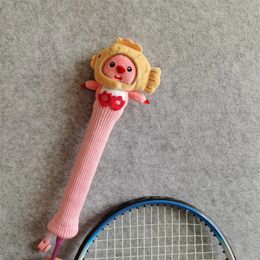 Cute Beaver Badminton Racket Handle Cover Plush Doll Grip Protectors Handcraft Gift 240223