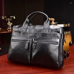 Wallets Brand Fashion Designer Leather Messenger Briefcase Men's Business Bags IPad Computer 2024 Male HandBag Tote Bag