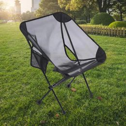 Camp Furniture Folding Camping Chair Outdoor Concerts Fishing Durable Portable With Side Pocket