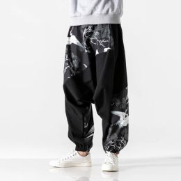 Pants Mens Loose Harem Pants Male Spring Causal Chinese Style Baggy Traditional Pants 2020 Fashion Print Cotton Pants Men