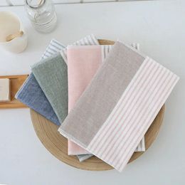 Towel 1Pc 25x50cm Simple Striped Gauze Cotton Children Small Home Absorbent Soft Face Hand