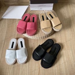 Designer Luxury Sandals Womens Slippers Flat Platform Mules Leather Slider Slides Black White Pool Ladies Straw Fisherman C Casual Sandal Paris Outdoor Beach Shoes