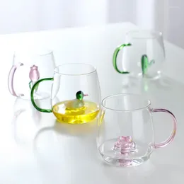 Wine Glasses Cute 3D Animal In Glass Mug Milk Coffee Whisky Heat Resistant Tea Drink Juice Cup Cups Drinking Transparent