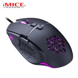 Stands Imice T90 Wired Luminous Game Ro Definition Programming Mouse Hollow 7200dpi Firepower Key Suitable for Pc Laptop