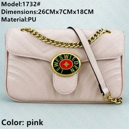 High Quality Marmont 26cm Bags Pu Leather And Velvet Tote Bag Fashion chain bag Women Cross body Handbag Shoulder Bag Purse