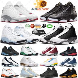 Box Jumpman 13s 13s erkek basketbol ayakkabıları mavi gri buğday kurt gri playofflar kırmızı çakmak