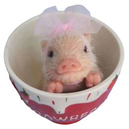 4.72in Full Silicone Piglet BPA-Free Soft Silicone Pig Doll Lifelike Reborn Baby Piglet Pig Toy Baby Gift for Home Decoration 240223