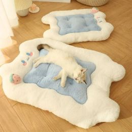 Mats Cute Fluffy Dog Bed Mat Soft Pet Mattresses Sofa Plus Velvet Thick Puppy Cushion for Small Large Dogs Cats Deep Sleeping Cat Pad