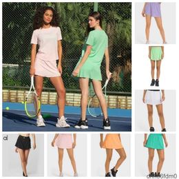 Outfit AL88 YOGA SKIRT Comfortable Nude Anti glare Tennis Skirt Quick Dry Breathable Yoga Loose Casual Sports NJ18