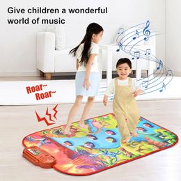Montessori Toys Dance Mat Toy Battery Powered Musical Keyboard Playmat Early Educational Toy 9 Keys Piano Mat for Toddler Kids 240226