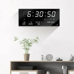 Wall Clocks 36 15 2.8CM Font LED Digital Perpetual Calendar Electronic Clock Living Room Temperature With EU Plug