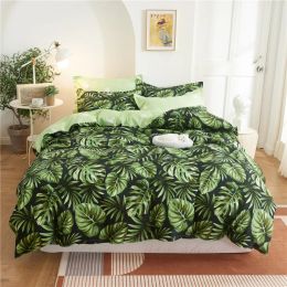 sets Duvet Cover Bedding Set Twin Queen King Size 240x220 Nordic Bed Cover 135 Euro Bed Linen 2 Bedrooms 200x200 Flowers Plants Print