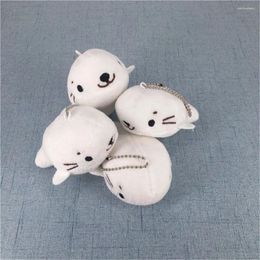 Keychains 48PCS Stuffed Animal Toy White Seal 7CM Key Ring Doll