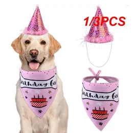 Dog Apparel 1/3PCS Party Pet Dogs Caps Cat Bibs Birthday Costume Design Head-wear Hat Christmas Bandana Scarf Pets Accessories