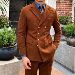 Men's Suits Double Breasted Suit Men Pants Sets Business Party Luxury Elegant Man Formal Occasion Dresses