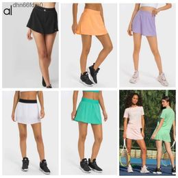 Outfit AL88 YOGA SKIRT Comfortable Nude Anti glare Tennis Skirt Quick Dry Breathable Yoga Loose Casual Sports E8OL