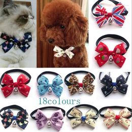 Dog Apparel Colourful Pet Puppy Grooming Bows Tie Classic Owtie Fashion Cat Bow With Samll Bell Bowknot