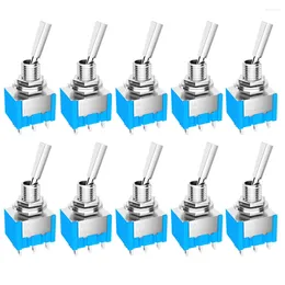 Smart Home Control 10PCS Mini Toggle Switch 3 Position 2 ON OFF DPDT SPST DPST 6A 125VAC 3A 250VAC Latching Flat Handle For Car Truck
