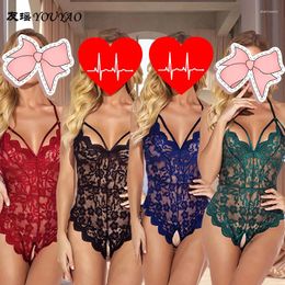 Women's Panties Fashion Women Sexy UnderwearHollowed-Out Crotch Dress Backless Seductive Briefs Lace Transparent Hanging Neck Pyjamas