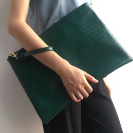 Backpack Large Women Crocodile Green File Folder A4 Document Bag Fashion Women Laptop Bag Pouch Business Briefcase Bag