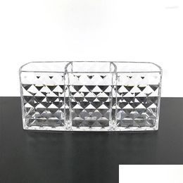 Storage Boxes Bins Acrylic Penholder Makeup Pen Cylinder Diamond Transparent Creative Personalized Drop Delivery Home Garden Housekeep Othkm