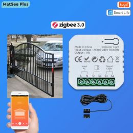 Control Tuya Smart Life ZigBee Motorised Swing Gate Sliding Gate Controller Dry Contact 110V 240V Voice Control with Alexa Google Home