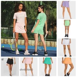 Outfit AL88 YOGA SKIRT Comfortable Nude Anti glare Tennis Skirt Quick Dry Breathable Yoga Loose Casual Sports MLGD