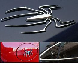 3D Car Stickers Universal Metal Spider Shape Emblem Chrome Car Truck Motor Sticker GoldSilver Badge Decal Sticker Car styling7782053