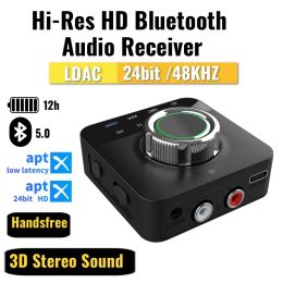 Speakers Hires LDAC Bluetooth Receiver AAC aptX HD RCA 3.5mm Aux 3D Stereo Music Wireless Adapter for TV Speaker Tablet Phone Amplifier