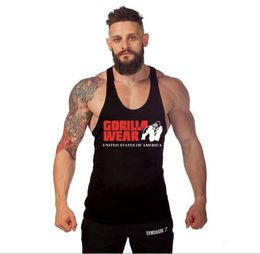 Fitness Men Stringer Cotton Gym Tank Top Singlet Bodybuilding Sport Undershirt Clothes Gym Vest Muscle Man9001052