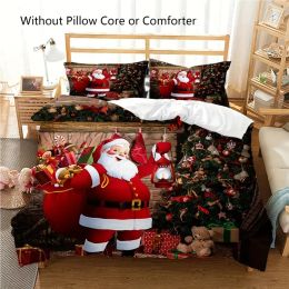 sets Christmas Santa Claus Printed Bedding Sets Kids Duvet Cover Sets Pillowcase Full Queen King Adult Kids Bedclothes Drop Shipping