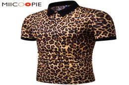 2019 Summer Mens Shirt Brands Night Club Leopard Printed Turn Down Collar Short Sleeve Male Homme Tees Tops MXXXL1025477