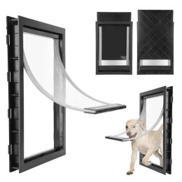 Ramps PVC Large Pet Door Magnet Automatic Closing Door Bothway Security Accessory for Big Dog Gate Dog Fences With Baffle Pet Supplies