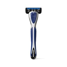 Shavers Colorlamb Blue Silver Men Razor for Shaving Man Barber Tool Classy Manual Shaver with 5 Layer Blades Cartridge