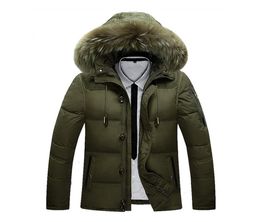 2019 Winter Jacket Male Coat Warm Duck Down Zipper ski jacket Outwear Middle Long Parka With Fur Hooded Thick 4 colors Jackets1056028