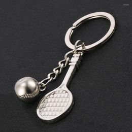 Keychains Creative Casual Metal Personality Tennis Racket Alloy Charm Keyring Fashion Novelty Car Key Holder Souvenir Gift J027