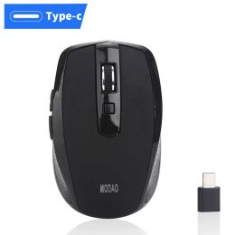 Mice Wireless Mouse Ergonomic Mouse 2.4GHz USB Type C Receiver 800/1200/1600 Adjustable DPI Mice for MACBOOK Office