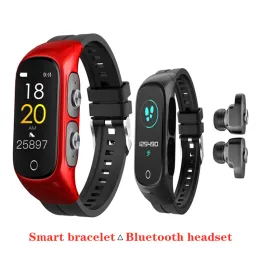 Wristbands Men's Smart Watch TWS Bluetooth Headset 2 in 1 Women's Health Bracelet Multifunctional Sports Fitness Sleep Monitoring Clock